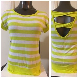 American Dream neon and white Striped top